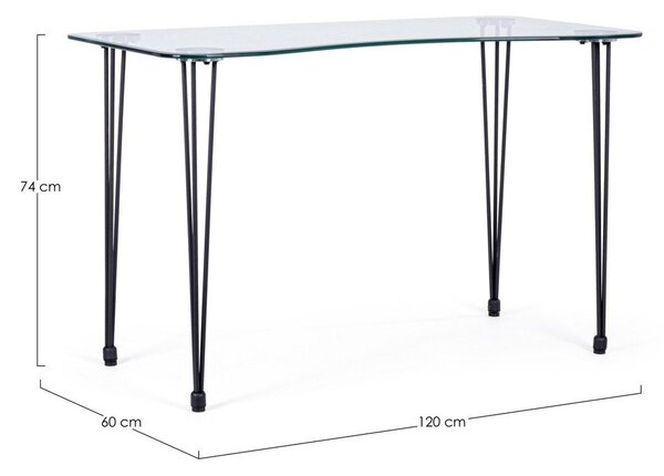 Pracovní stůl se skleněnou deskou 60x120 cm Rondo – Bizzotto