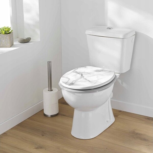WC sedátko Douceur d'intérieur MARBRE bílé, šedé MDF