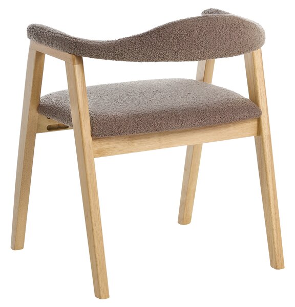 Sada 2 jídelních židlí ONECO Dřevo Světle hnědá/Taupe