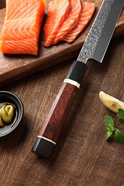 Ručně vyráběný nůž Sashimi HEZHEN F3 270mm