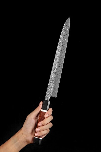 Ručně vyráběný nůž Sashimi HEZHEN F3 270mm