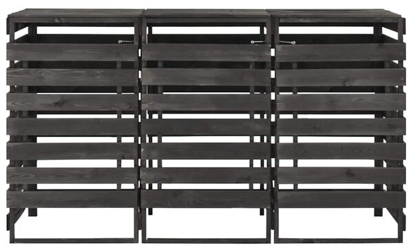 Přístřešek na tři popelnice 210x75x121 cm natřené borové dřevo 315412