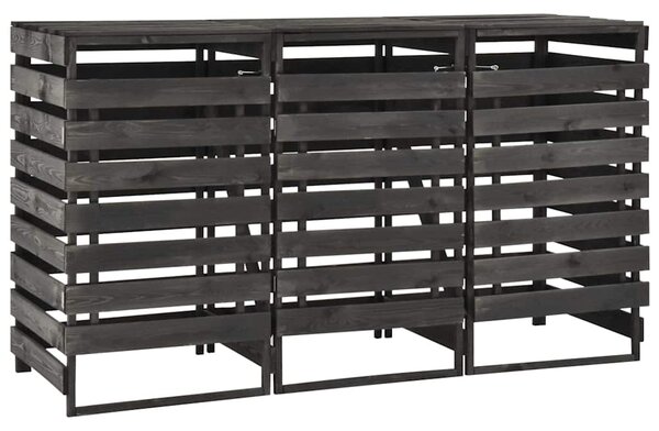 Přístřešek na tři popelnice 210x75x121 cm natřené borové dřevo 315412