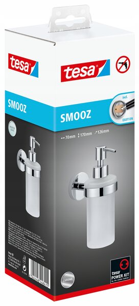 Dávkovač mýdla na stěnu Tesa Smooz 200 ml stříbrný/šedý