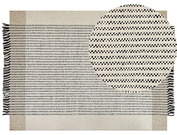 Vlněný koberec 160 x 230 cm béžový/černý DIVARLI