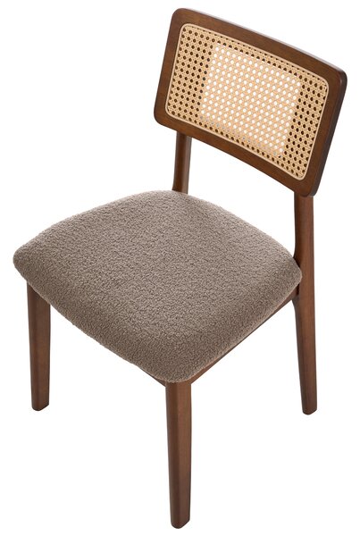 Sada 2 jídelních židlí EMBAR Dřevo Hnědá/Taupe