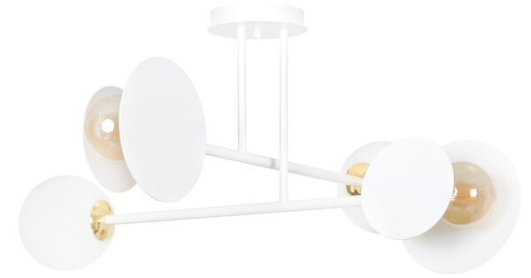 Stropní svítidlo MINERVA 4 – celobílé, sklo, 4× E27, šířka 80 cm