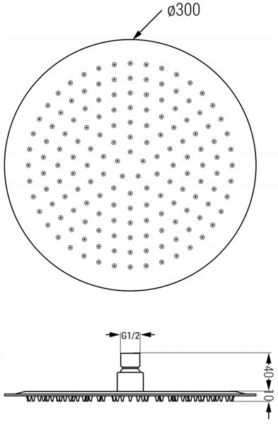 MEXEN HLAVOVÁ SPRCHA SLIM KULATÁ 30 cm RAMENO GRAFIT