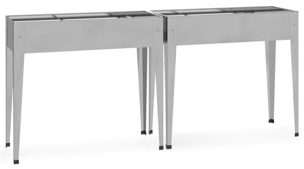 Zahradní truhlíky 2 ks pozinkovaná ocel 3154236
