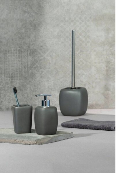 WC štětka s nádobou Wenko 20025100 12x12x40 cm, tmavě šedá