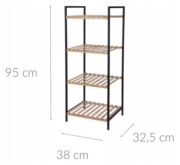 Koupelnový regál Bathroom Solutions, béžové odstíny, 32,5 x 38 x 95 cm