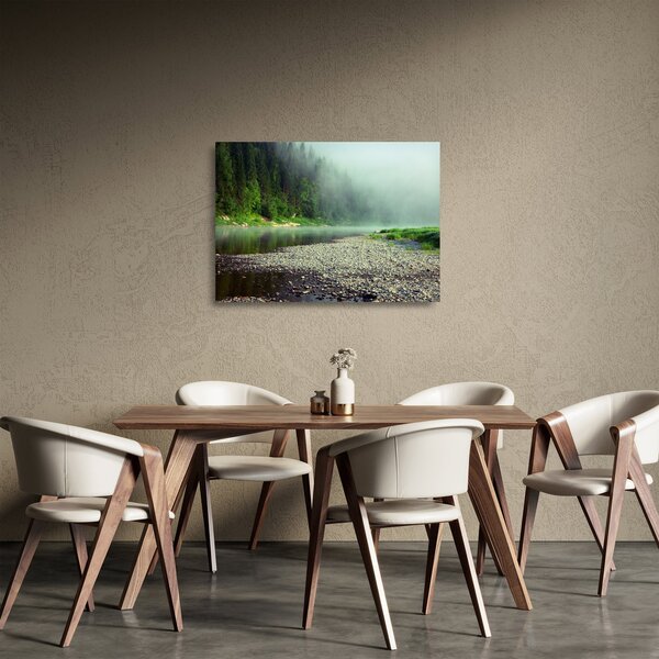 Skleněný obraz - Řeka u lesa (70x50 cm)