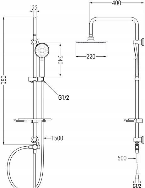 MEXEN T40 ČERNÝ NADOMÍTKOVÝ SPRCHOVÝ PANEL