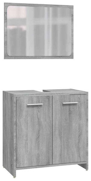 3dílný set koupelnového nábytku šedý sonoma kompozitní dřevo 3154407