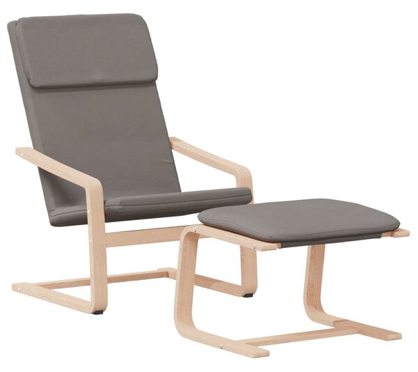 Relaxační křeslo s podnožkou taupe textil 3154418
