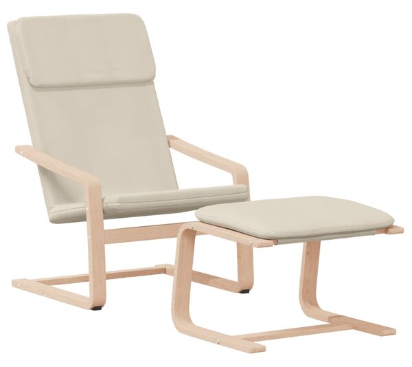 Relaxační křeslo s podnožkou krémové textil 3154412