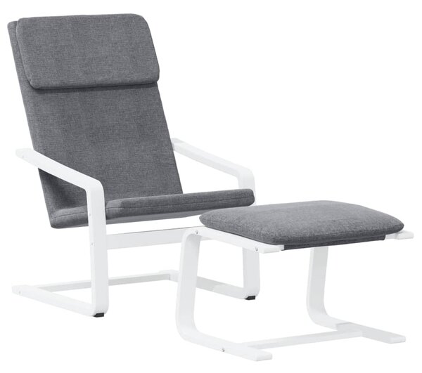 Relaxační křeslo s podnožkou tmavě šedé textil 3154414