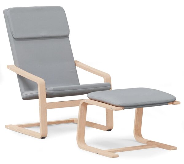 Relaxační křeslo s podnožkou světle šedé textil 3154413