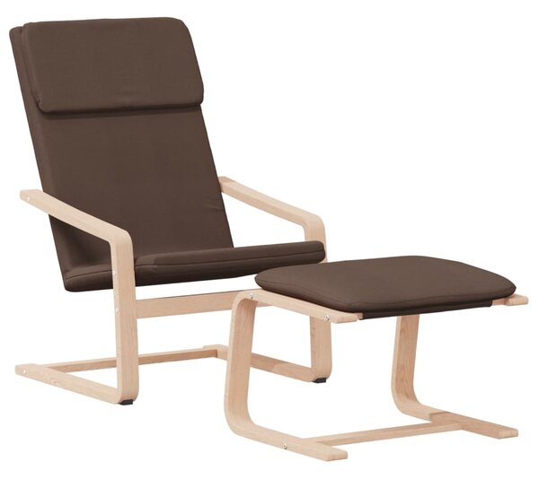 Relaxační křeslo s podnožkou tmavě hnědé textil 3154417