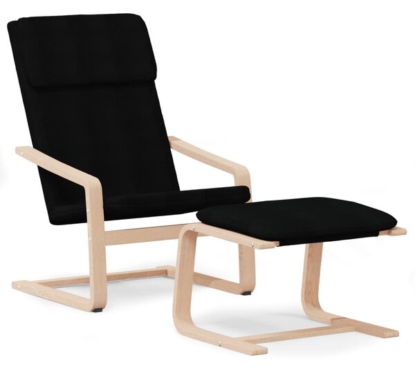 Relaxační křeslo s podnožkou černé textil 3154416