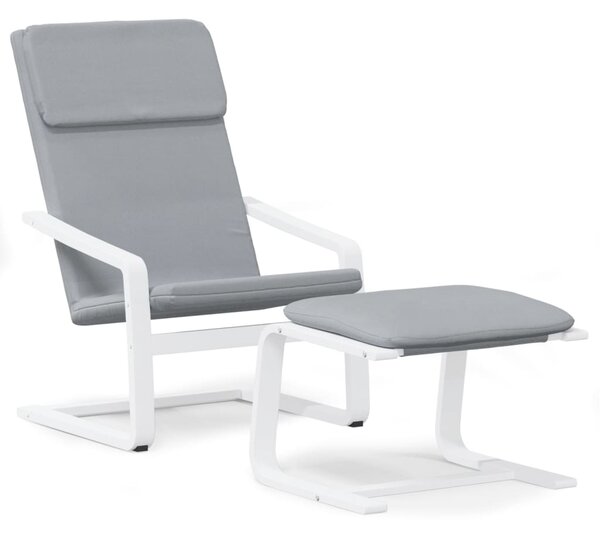 Relaxační křeslo s podnožkou světle šedé textil 3154415