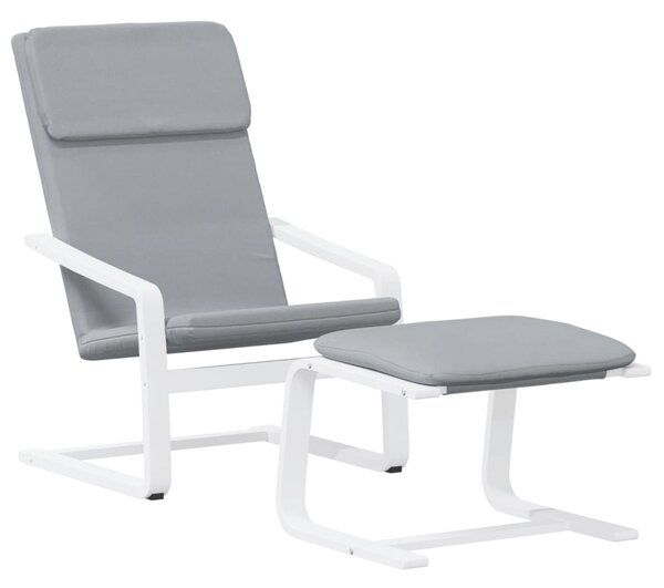 Relaxační křeslo s podnožkou světle šedé textil 3154415