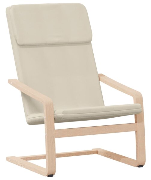 Relaxační křeslo s podnožkou krémové textil 3154412