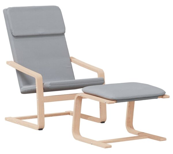 Relaxační křeslo s podnožkou světle šedé textil 3154413