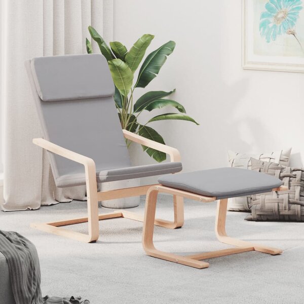 Relaxační křeslo s podnožkou světle šedé textil 3154413