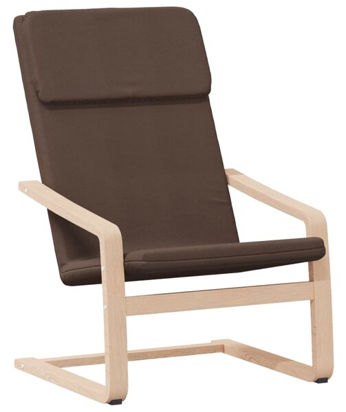 Relaxační křeslo s podnožkou tmavě hnědé textil 3154417