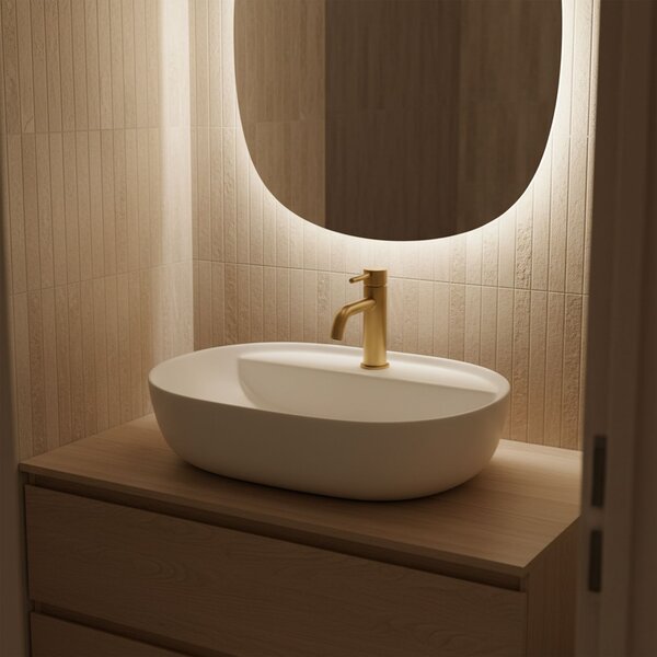 Rea Aura 51, umyvadlo na desku 505x385x135 mm, bílá matná, REA-U7340