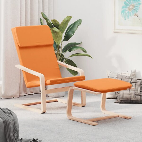 Relaxační křeslo s podnožkou tmavě žluté textil 3154420