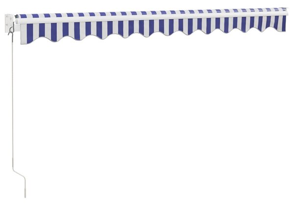 Zatahovací markýza modrá a bílá 3 x 2,5 m textil a hliník 3154421