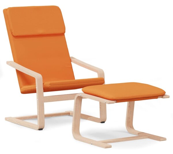 Relaxační křeslo s podnožkou tmavě žluté textil 3154420