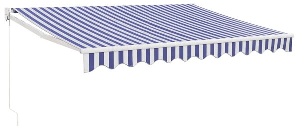 Zatahovací markýza modrá a bílá 3 x 2,5 m textil a hliník 3154421