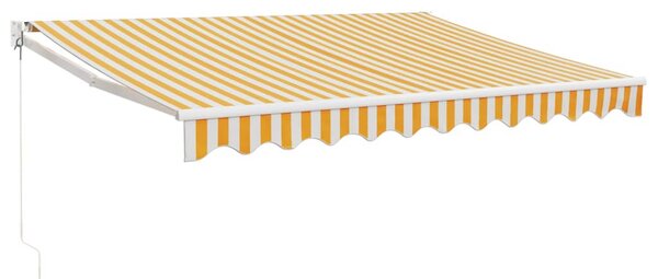 Zatahovací markýza žlutá a bílá 3 x 2,5 m textil a hliník 3154431