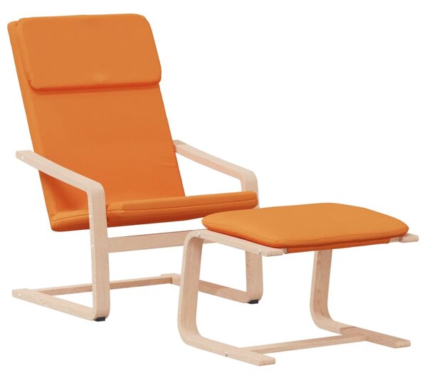 Relaxační křeslo s podnožkou tmavě žluté textil 3154420