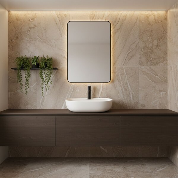 Rea Aura 51, umyvadlo na desku 505x385x135 mm, bílá matná, REA-U7340