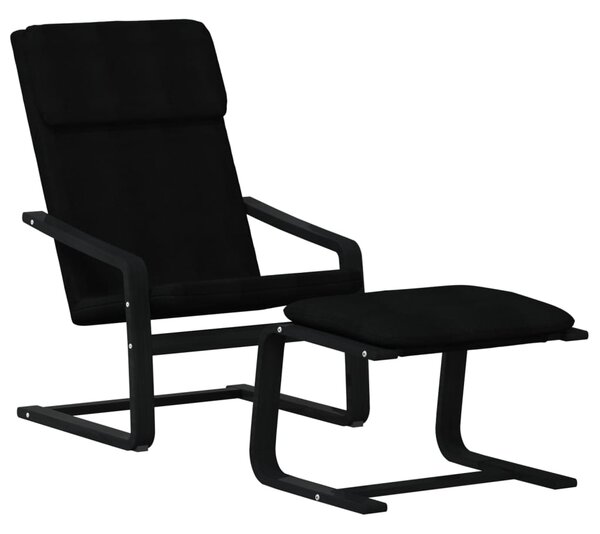Relaxační křeslo s podnožkou černé textil 3154419