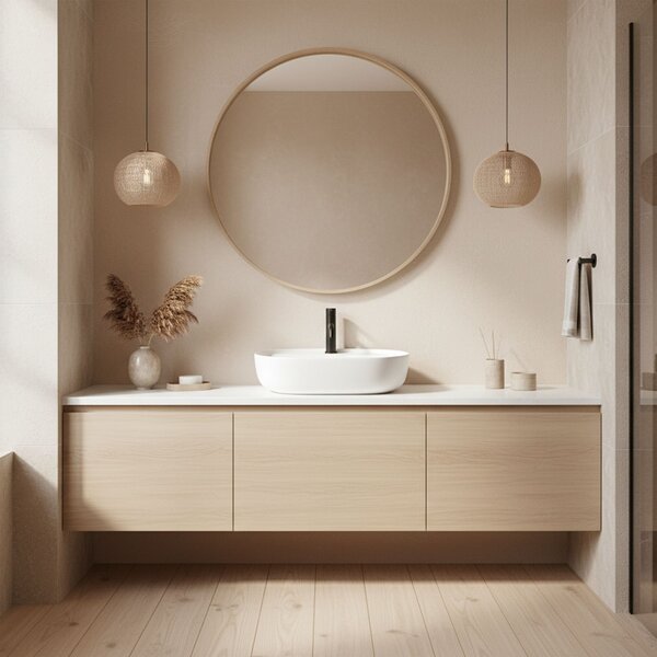 Rea Aura 51, umyvadlo na desku 505x385x135 mm, bílá matná, REA-U7340
