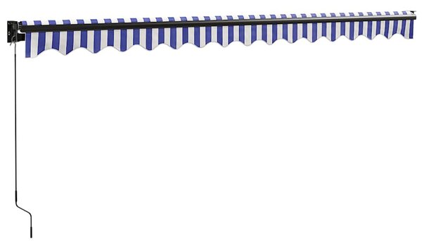 Zatahovací markýza modrá a bílá 4,5 x 3 m textil a hliník 3154449
