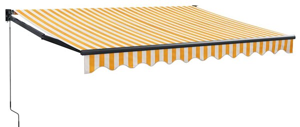 Zatahovací markýza žlutá a bílá 3 x 2,5 m textil a hliník 3154456