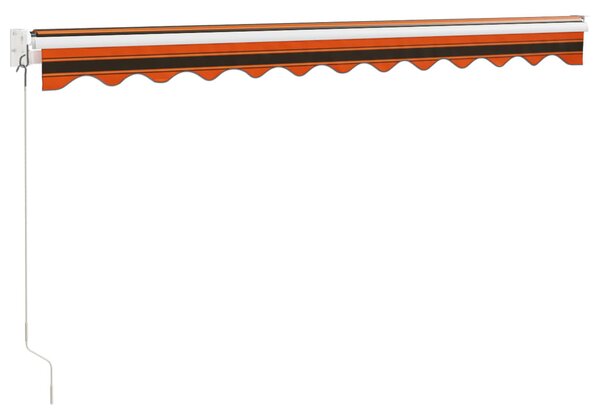 Zatahovací markýza oranžová a hnědá 3,5 x 2,5 m textil a hliník 3154442
