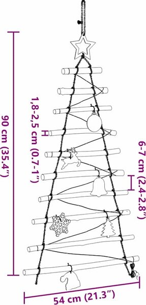 VidaXL Vánoční stromeček Přírodní Masivní jasanové dřevo [42020258] Barva světla: Teplá bílá, Velikost: 150 cm