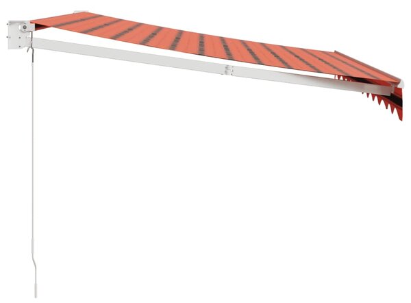 Zatahovací markýza oranžová a hnědá 3,5 x 2,5 m textil a hliník 3154442
