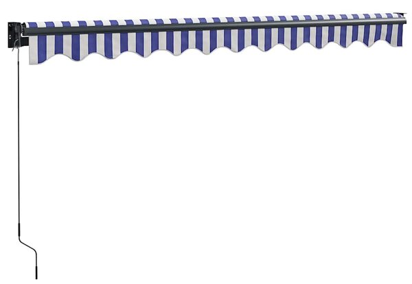 Zatahovací markýza modrá a bílá 3 x 2,5 m textil a hliník 3154446
