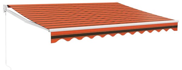 Zatahovací markýza oranžová a hnědá 3,5 x 2,5 m textil a hliník 3154442