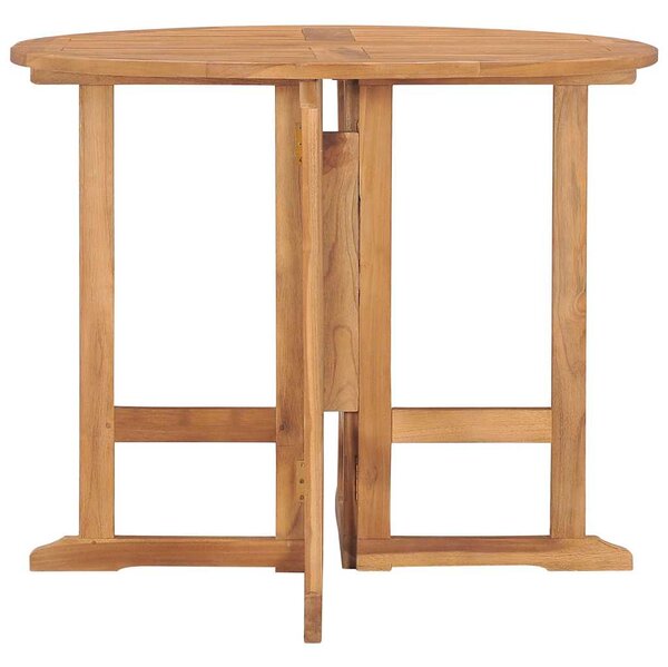 Skládací zahradní jídelní stůl Ø 90 x 75 cm masivní teak 315446