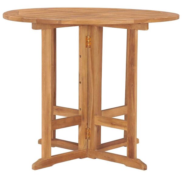 Skládací zahradní jídelní stůl Ø 90 x 75 cm masivní teak 315446