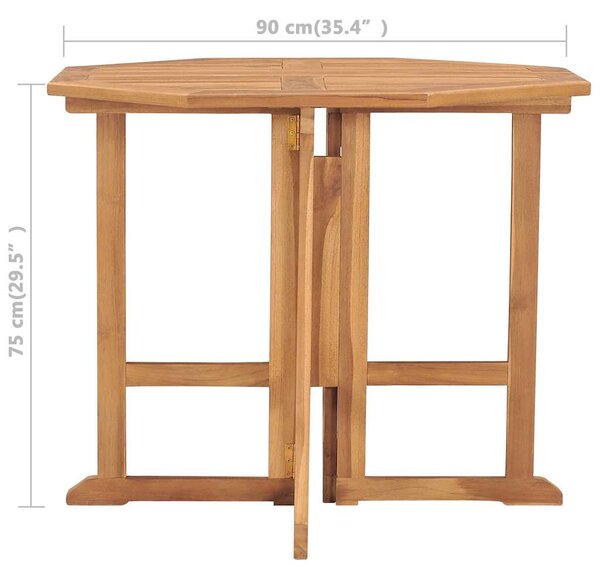Skládací zahradní jídelní stůl 90 x 90 x 75 cm masivní teak 315447